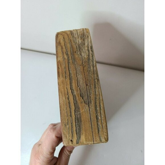 VINTAGE Ceramic Wall Cross Wall Plaque Tile Back Rustic Wood Frame Wall Hanging - Picture 3 of 8